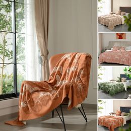 Light Luxury Base Pattern Horse Printing Air Conditioning Blanket Skin-Friendly Cotton Cashmere Cover Blanket Office Leisure Shawl Blanket