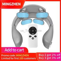 Massaging Neck Pillowws MINGZHEN Electric Neck Massager Pulse Finger Pressing Pain Relief Tool Health Care Relaxation Cervical Vertebra Physiotherapy 240322