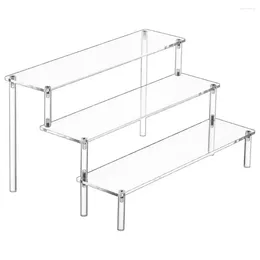 Kitchen Storage 3-tier Display Stand Acrylic For Food Toy Figure Cupcake Dessert Shelf Organiser Risers Home