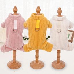 Dog Apparel Cute Yellow Pink Hoodies Pet Cat Pajamas Clothes Cats Dogs Clothing Warm Equipment Comfortable Fabric Pets