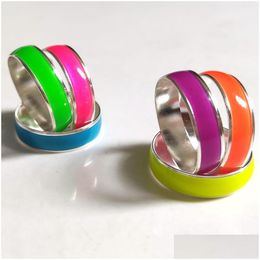 Band Rings Bk Lots 100Pcs/Lot Amazing Luminous Bright Colorf Womens Simple 6Mm Width Glow In The Dark Male Female Fashion Si Dhgarden Dhvm0
