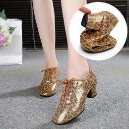 Dance Shoes Ballroom Dancing Women Leopard Soft Latin Sapatos Femininos Professional Woman Sneakers