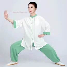 Ethnic Clothing 2024 Chinese Tai Chi Uniform Traditional Cotton Linen Martial Arts Exercise Wingchun Suit Wushu Kungfu Training