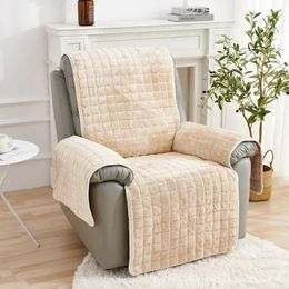 Chair Covers 1 Seater Soft Recliner Sofa Cover Flannel Armchair Case Plush Non-Slip Relax Lazy Boy Slipcovers Home Decor