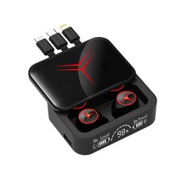 M88plus Headphone TWS Wireless Earphone Led Display Headset Bluetooth Headset with 3 Cable Charge Box with Mic Wireless Headphones power bank earbuds lyp046