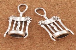 Wine Corkscrew Opener Charms 100pcslot Antique Silver Pendants Jewellery DIY Fit Necklace Bracelets Creative opener tools7734287