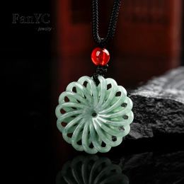 Pendants Natural Agoods Jadeite Fortune Pendant Men and Women Fashion Beads Treasure Jade Necklace Lucky Amulet