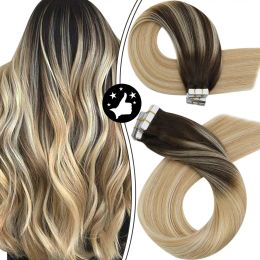 Extensions Moresoo Tape in Hair Extensions Human Hair Invisible Seamless Natural Straight Hair Remy Straight Extensions Blonde Tape ins
