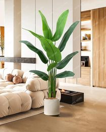 Decorative Flowers Decoration Simulation Indoor Bird Of Paradise Potted Plant Ravenala Green Living Room