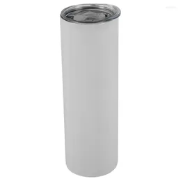 Mugs -30 Oz Skinny Stainless Steel Tumbler Double Wall Slim Insulated With Lid Cups Straw White