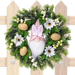 Decorative Flowers Easter Wreath Artificial Spring Wreaths With Eggs Outdoor Garland Flower Floral Rustic And Farmhouse Home