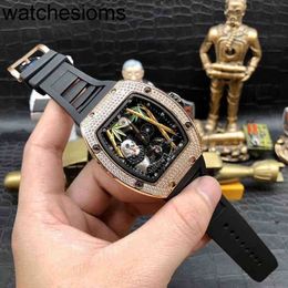 Swiss ZF Factory Watch RichaMill Luxury Mens Mechanical Watch Business Leisure Rms26-01 Fully Automatic Gold Full Diamond Tape Fashion Swiss Movement Wristwatches