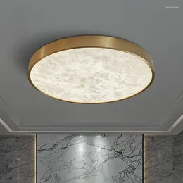 Ceiling Lights Modern And Minimalist Living Room Decoration Light All Copper Marble Circular Bedroom Balcony Corridor