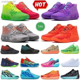 with Shoe Box Ball LaMe 1 Men Basketball Shoes Rick and Rock Ridge Red Queen City Not From Here Ufo Buzz City Black Blast Trainers Sports Sneakers Us 7