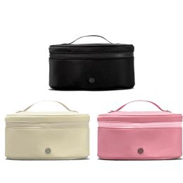 Designer lululemens Womens Oval Top Access Cosmetic Bag Lul Luxo Moda Totes Cruz Corpo Ombro Make Up Bag Mens Nylon Bolsa Maquiagem Sacos