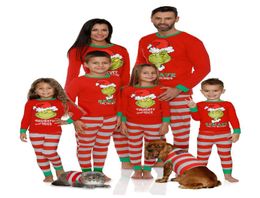 New red mother and daughter home service Pyjamas parentchild suit Christmas hat printing family matching parentchild suit boy gi8480851