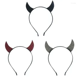 Party Supplies Devil Horns Hair Hoop Rhinestones Headwear Headband Halloween