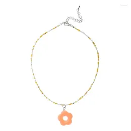 Chains Rice Bead Flower Necklace Beach Jewellery Suitable For Ladies Girl