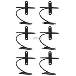 Bar Tools Pack of 6 Wall Mounted Wine Racks - Red Wine Bottle Display Holder with Screws Metal Hanging Wine Rack Organiser 240322