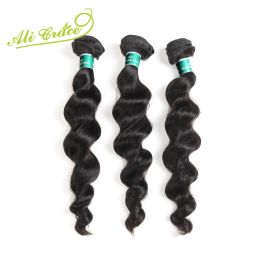 Bundles Ali Grace Hair 3 Bundles Malaysian Loose Wave Hair 1028inch Natural Colour 100% Remy Human Hair Weave Bundles