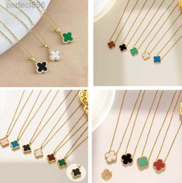 24style 18K Gold Plated Necklaces Luxury Designer Necklace Flowers Four-leaf Clover Cleef Fashional Pendant Necklace Wedding Party Jewelry