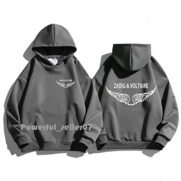 Womens Hoodies Sweatshirts Vvoltaire Zadigs Fashion Brand Spring Autumn Casual Pullover Men Top Solid Colour Hooded 9713