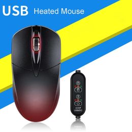 Multifunction Heating Mouse Hand Warm Optical Mice for Left Right Use 240309
