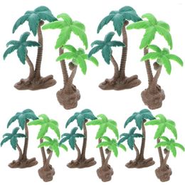 Decorative Flowers 10 Pcs Simulated Coconut Tree Ornaments Greenery Decor Miniature Trees For Crafts Model