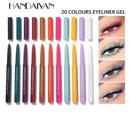 Handaiyan pen liner 20 Colours Rotate Eyeliner Pencil Waterproof High Pigment LongLasting Makeup Colour Eye Liner Pencils7867124
