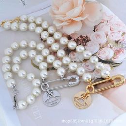 Necklace Designer Viviennes Westwoods Luxury Hip Hop Jewlery High Quality West Imogene Pin Large Round Brand Pearl Necklace Saturn Necklace High Version