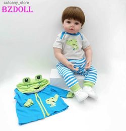 Stuffed Plush Animals Lifelike 47 CM Silicone Reborn Baby Toys For Kid Child Lovely Vinyl Boy Babies Doll Fashion Birthday Present Gift L240322