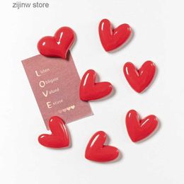 Fridge Magnets 10 cute Fridge magnetic heart-shaped stickers pink photo magnetic sticker set red Coloured heart-shaped refrigerant stickers home decoration Y240322