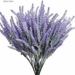 Faux Floral Greenery Artificial Plastic Flower Lavender Multicolor Vases for Home Decor Wedding Bride Holding Flowers Material Household Products Y240322