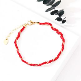 Red Chain Women's Ring Cotton Rope Chinese Style Jewellery