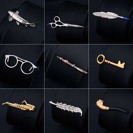 Metal Necktie Bar Crystal Formal Shirt Wedding Ceremony Gold Colour Clip Men's Party Gifts Fashion Tie Clips