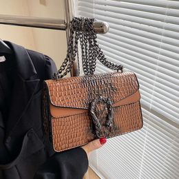 Store Wholesale Designer Bags Shoulder Bag Womens Bag New Gradient Wine God Crocodile Pattern Fashion Chain Single Shoulder Crossbody Handbag