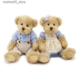 Plush Dolls 2 pieces/batch of couple teddy bear and plush toy doll sisters bear stuffed toy childrens birthday girl Christmas gift Q240322