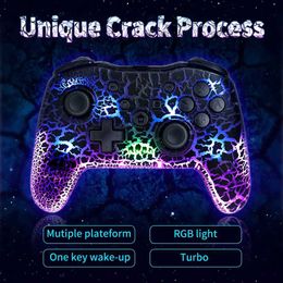 Game Controllers Joysticks RGB wireless game board LED cracking Programme for Nintendo Switch TV box PC joystick controller six axis gyroscope dual vibrationY240322