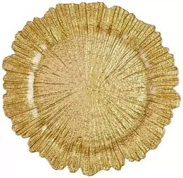 Wholesale 13inch Gold Charger Plates Underplate Wedding Reef Gold Charger Plates For Wedding FY2967 0322