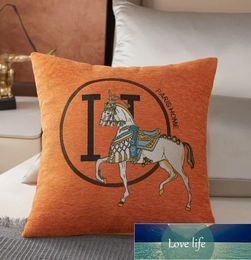 Simple Cushion/Decorative Pillow Luxury Living Room Sofa Decorative Case Embroidered Horse Cushion Cover Bedroom Bedside Square Throw Pillowcase