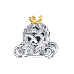 Loose Gemstones 925 Sterling Silver Pumpkin Car Love Crown Yellow Beads Charm Fit Original Charms Bracelets Women DIY Jewellery Gift