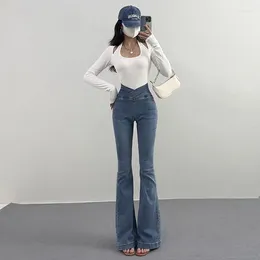 Women's Jeans Skinny Womens Bell Bottom Trousers Flare Blue Slim Fit High Waist S Flared Pants For Women Hippie Grunge Y2k Clothing Z