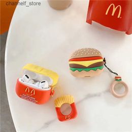 Earphone Accessories Hamburger Chips Cartoon Cute for Airpods 2 Case Silicone Earphone Protective Case for Airpods Pro Cover Silicone Soft CaseY240322