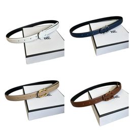 Retro belts for men designer thin adjustable ceinture belt womens smooth needle buckle simple width 2.5cm cinture driving white 2024 fa094 H4