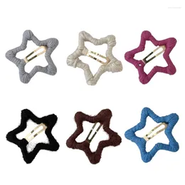 Hair Clips Y2K Clip Accessories Star Shape Hairpin Barrette Wool Material Pins Gift For Children