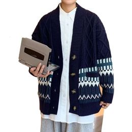 Knitted Cardigan Spring and Autumn Casual Jacket Men's Trend Lazy Versatile Loose Sweater