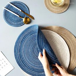 Table Mats Round Mat Woven Placemats Insulation Non Slip Pad Dining Kitchen Accessories Decoration Home