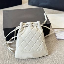 luxury designer bag Genuine Leather backpack drawstring bucket bag Diamond Lattice High Quality shoulder bag Fashion simple metal letter diamond lattice backpack