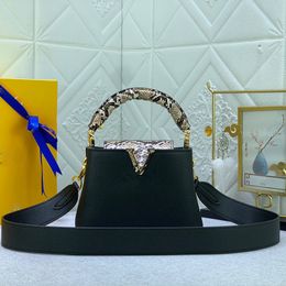 10A handbag Luxury designer women's Tote bag Boa constrictor Leather Lifting handle Crossbody bags Mini wallet Cowhide lining shoulder clutch bag V logo purse