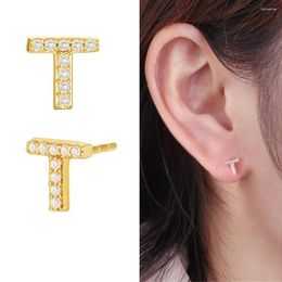 Stud Earrings A-Z Alphabets Copper 26 English Letters Initial For Women Ear Jewellery